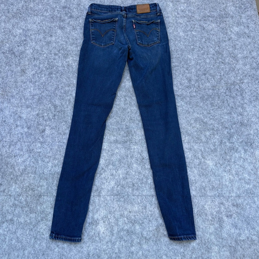 Levis Premium 711 Skinny Jeans Dark Wash Indigo Blue Denim Size 26 x 32 - Picture 6 of 16